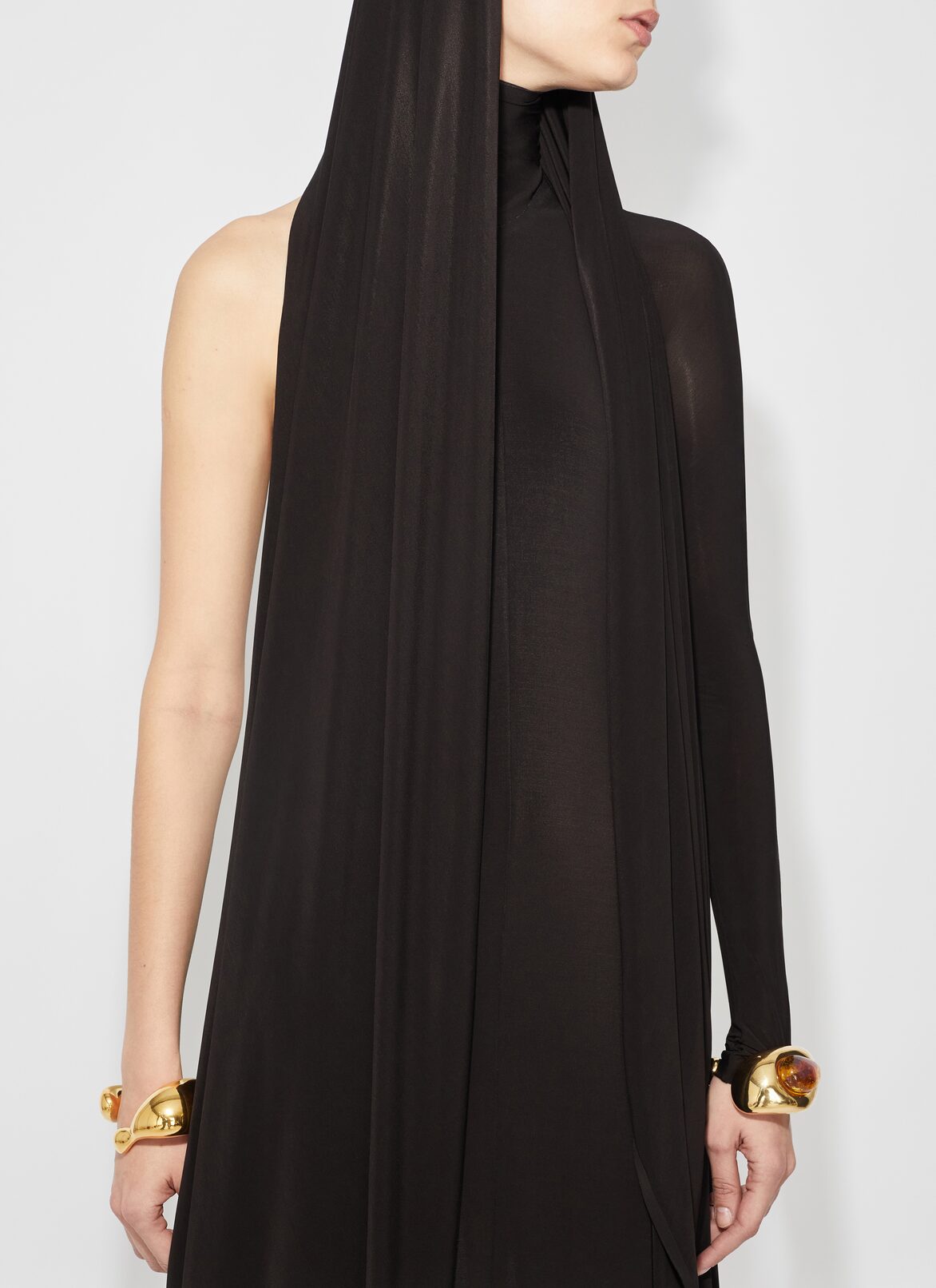 Fluid jersey dress   ALAÏA BROWN FLUID JERSEY DRESS